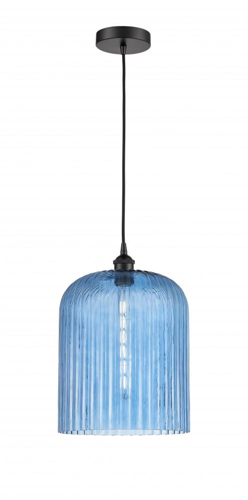 Bridal Veil - 1 Light - 5 inch - Matte Black - Cord hung - Mini Pendant