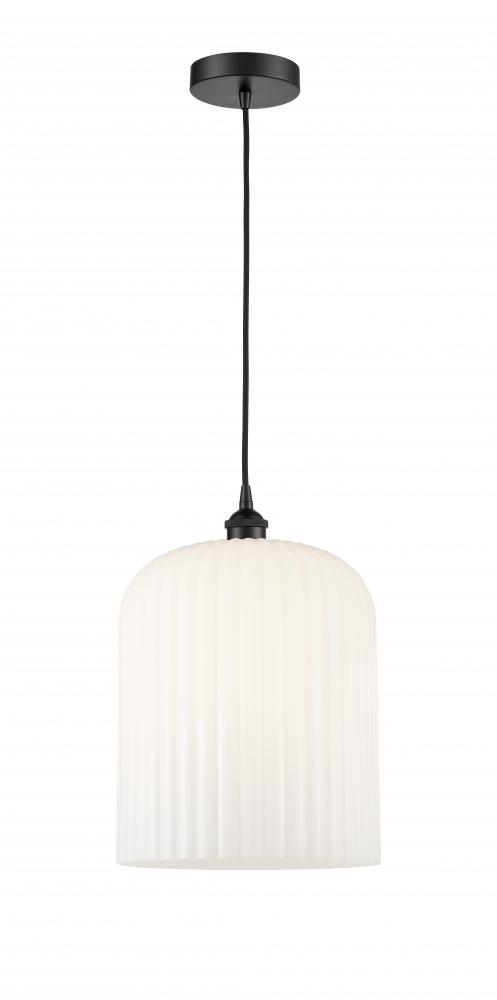 Bridal Veil - 1 Light - 5 inch - Matte Black - Cord hung - Mini Pendant