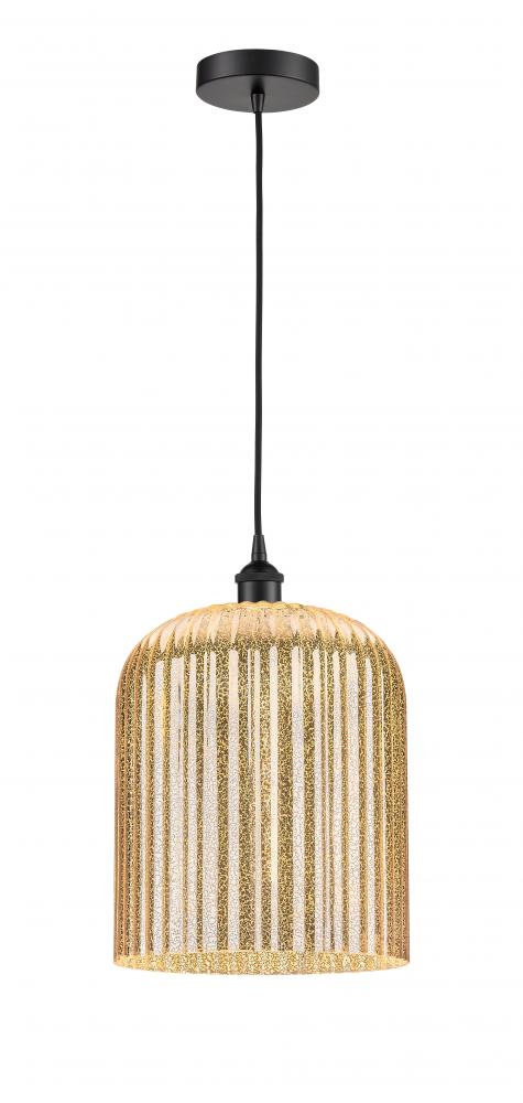 Bridal Veil - 1 Light - 5 inch - Matte Black - Cord hung - Mini Pendant