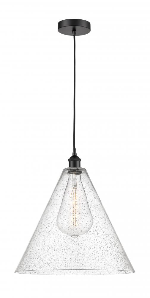 Berkshire - 1 Light - 16 inch - Matte Black - Cord hung - Pendant