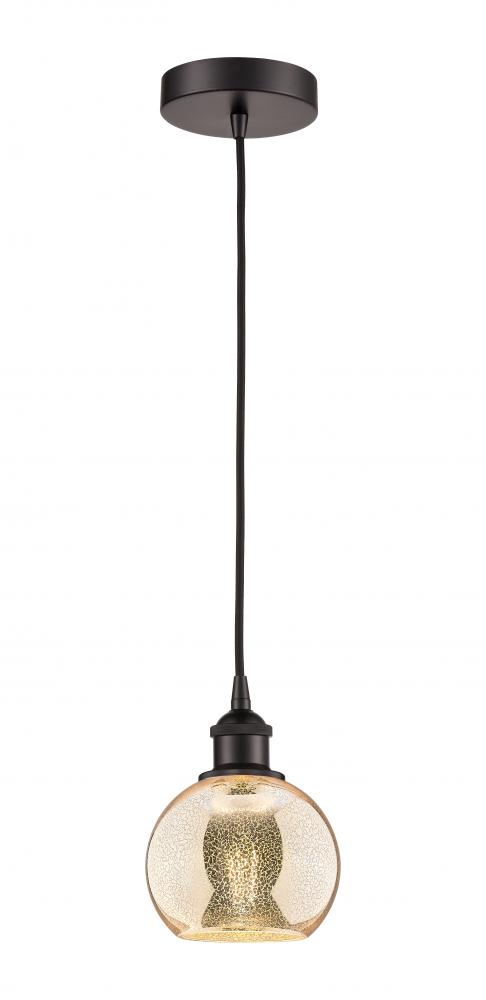 Athens - 1 Light - 6 inch - Oil Rubbed Bronze - Cord hung - Mini Pendant