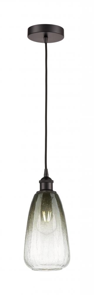 Brookhaven Almond - 1 Light - 6 inch - Oil Rubbed Bronze - Cord hung - Mini Pendant
