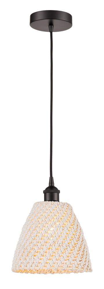Bristol Natural - 1 Light - 6 inch - Oil Rubbed Bronze - Cord hung - Mini Pendant
