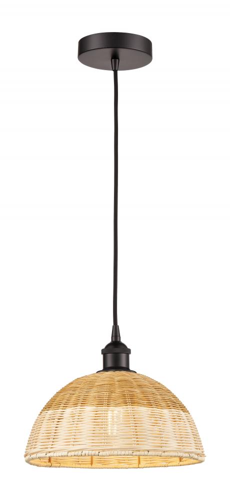 Natural Ballston Dome - 1 Light - 6 inch - Oil Rubbed Bronze - Cord hung - Mini Pendant