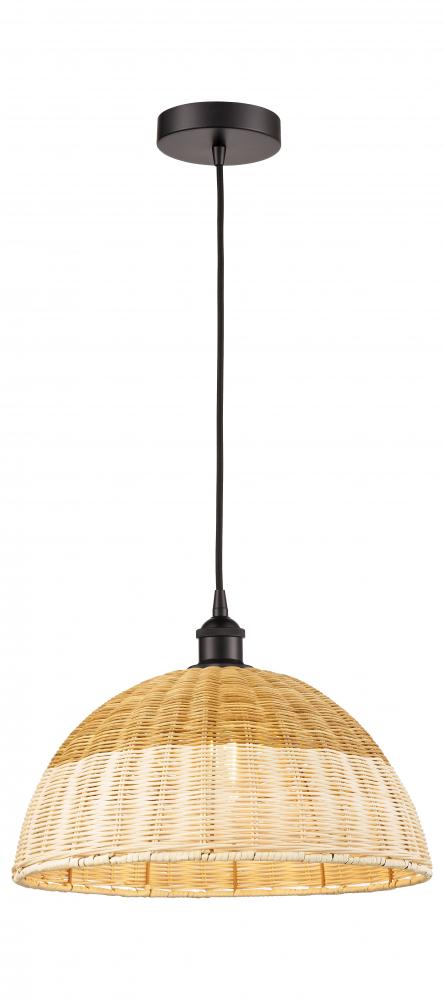 Natural Ballston Dome - 1 Light - 6 inch - Oil Rubbed Bronze - Cord hung - Mini Pendant