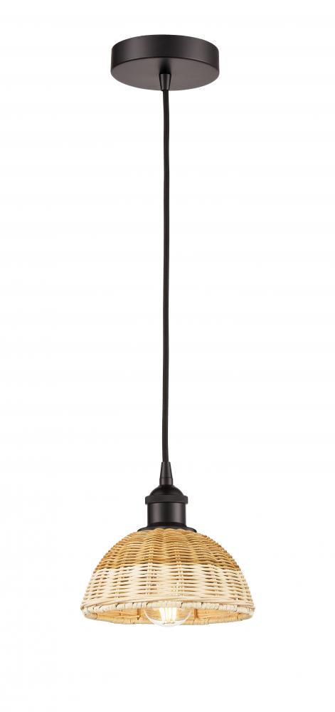 Natural Ballston Dome - 1 Light - 6 inch - Oil Rubbed Bronze - Cord hung - Mini Pendant