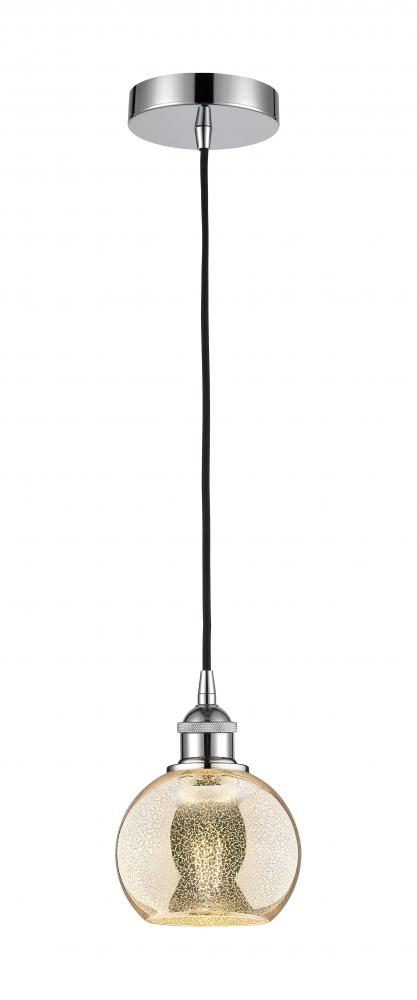 Athens - 1 Light - 6 inch - Polished Chrome - Cord hung - Mini Pendant