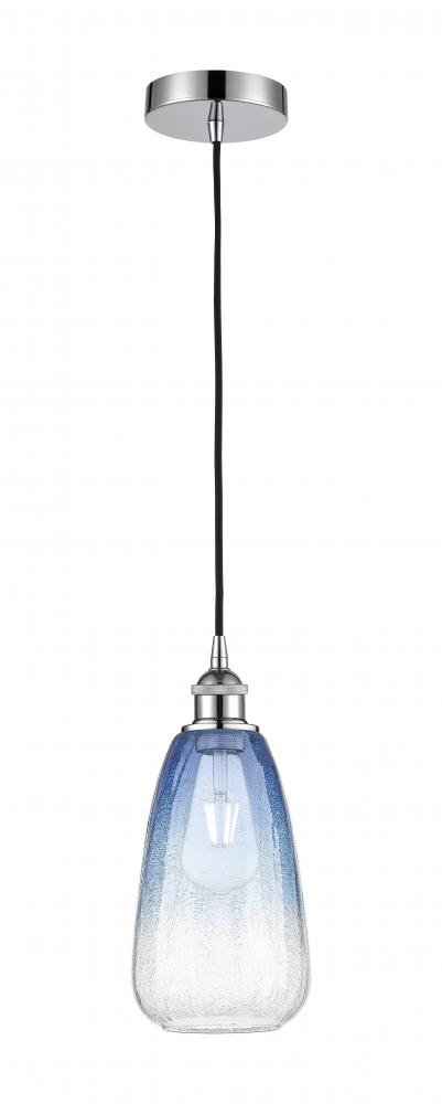 Brookhaven Almond - 1 Light - 6 inch - Polished Chrome - Cord hung - Mini Pendant