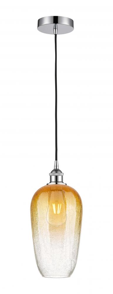 Brookhaven Flute - 1 Light - 7 inch - Polished Chrome - Cord hung - Mini Pendant