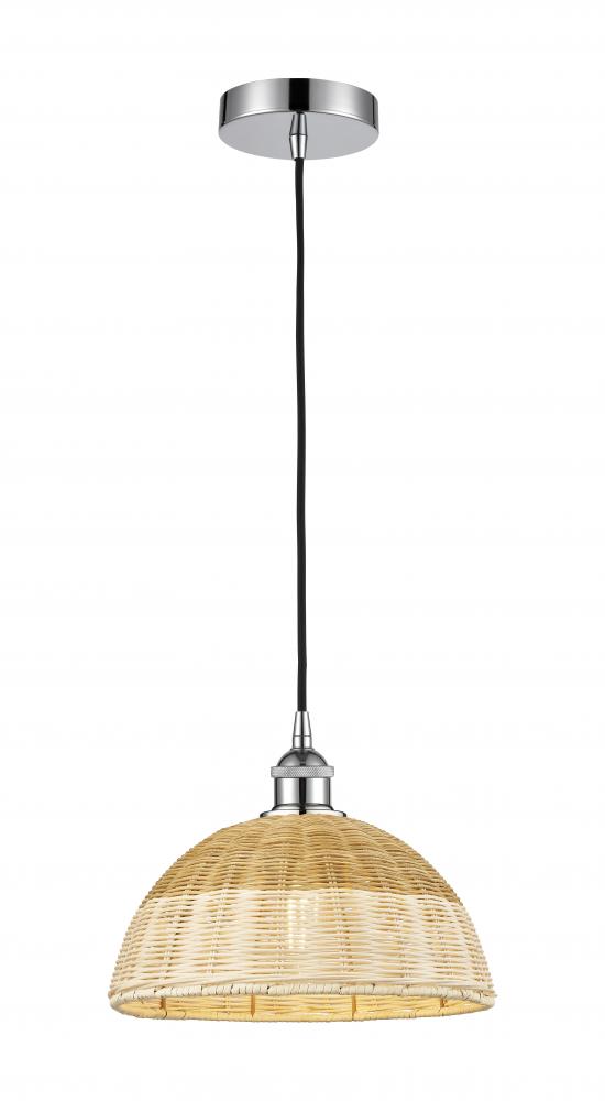Natural Ballston Dome - 1 Light - 6 inch - Polished Chrome - Cord hung - Mini Pendant