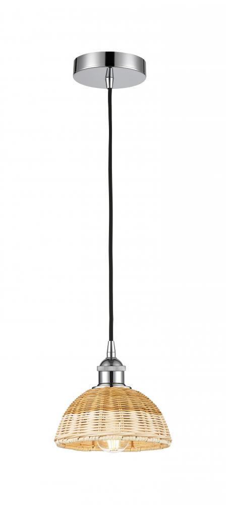 Natural Ballston Dome - 1 Light - 6 inch - Polished Chrome - Cord hung - Mini Pendant