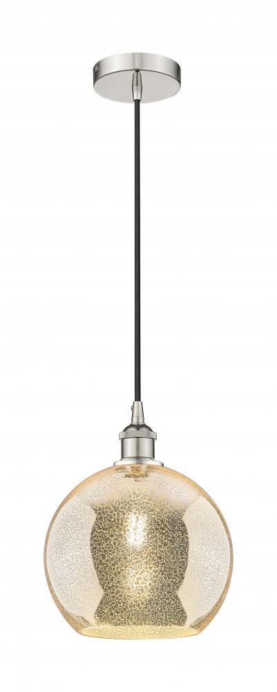 Athens - 1 Light - 10 inch - Polished Nickel - Cord hung - Mini Pendant