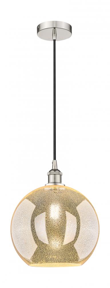 Athens - 1 Light - 12 inch - Polished Nickel - Cord hung - Mini Pendant