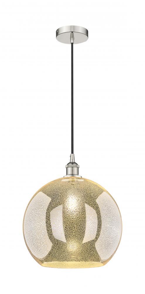 Athens - 1 Light - 14 inch - Polished Nickel - Cord hung - Pendant