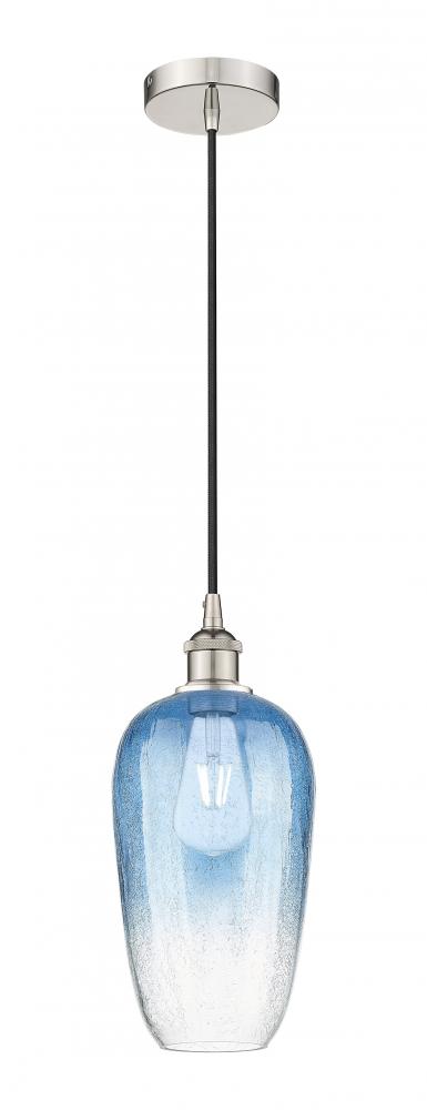 Brookhaven Flute - 1 Light - 7 inch - Polished Nickel - Cord hung - Mini Pendant