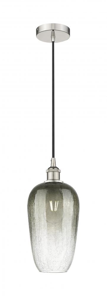 Brookhaven Flute - 1 Light - 7 inch - Polished Nickel - Cord hung - Mini Pendant