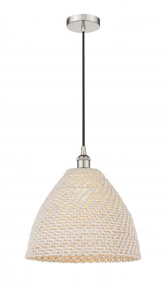 Bristol Natural - 1 Light - 6 inch - Polished Nickel - Cord hung - Mini Pendant
