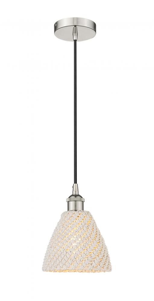 Bristol Natural - 1 Light - 6 inch - Polished Nickel - Cord hung - Mini Pendant