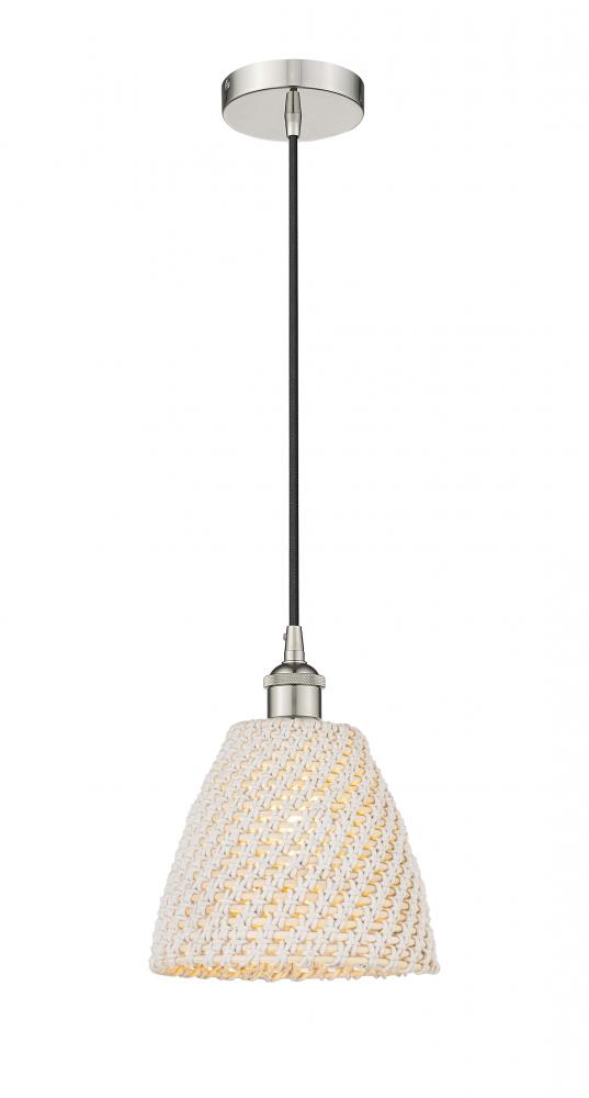 Bristol Natural - 1 Light - 6 inch - Polished Nickel - Cord hung - Mini Pendant