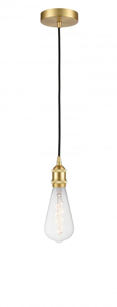 Edison - 1 Light - 4 inch - Satin Gold - Cord hung - Mini Pendant