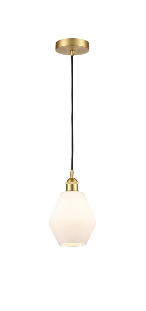 Cindyrella - 1 Light - 6 inch - Satin Gold - Cord hung - Mini Pendant