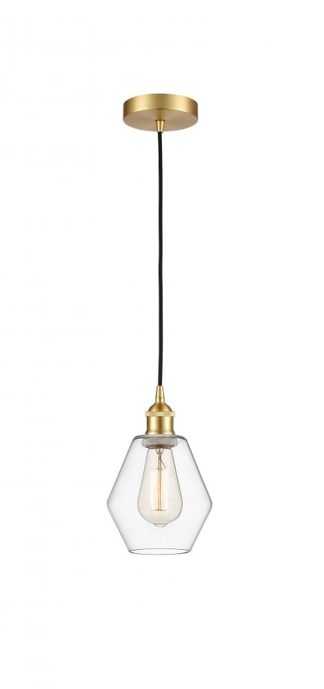 Cindyrella - 1 Light - 6 inch - Satin Gold - Cord hung - Mini Pendant
