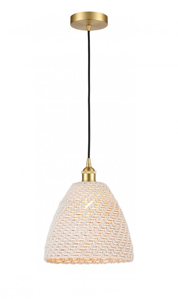 Bristol Natural - 1 Light - 6 inch - Satin Gold - Cord hung - Mini Pendant