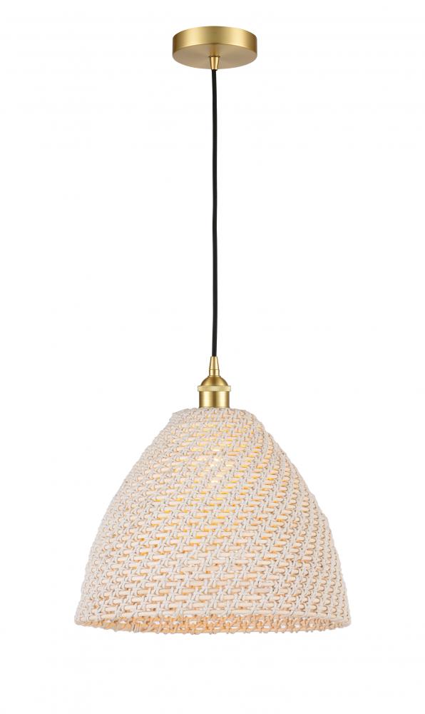 Bristol Natural - 1 Light - 6 inch - Satin Gold - Cord hung - Mini Pendant