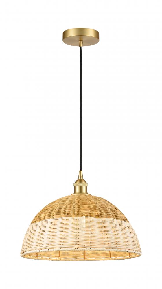 Natural Ballston Dome - 1 Light - 6 inch - Satin Gold - Cord hung - Mini Pendant