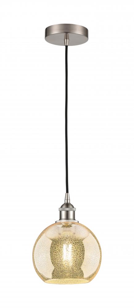 Athens - 1 Light - 8 inch - Brushed Satin Nickel - Cord hung - Mini Pendant