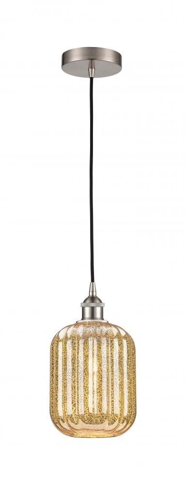 Preston Cylinder - 1 Light - 7 inch - Brushed Satin Nickel - Cord hung - Mini Pendant