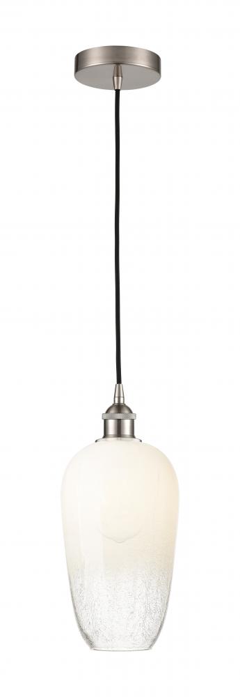 Brookhaven Flute - 1 Light - 7 inch - Brushed Satin Nickel - Cord hung - Mini Pendant