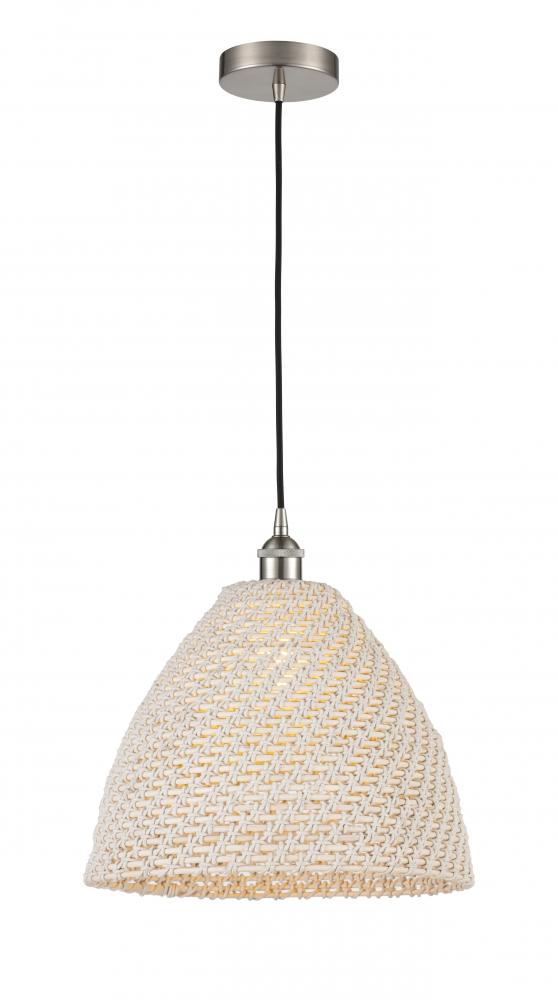 Bristol Natural - 1 Light - 6 inch - Brushed Satin Nickel - Cord hung - Mini Pendant