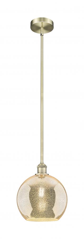 Athens - 1 Light - 10 inch - Antique Brass - Stem hung - Mini Pendant