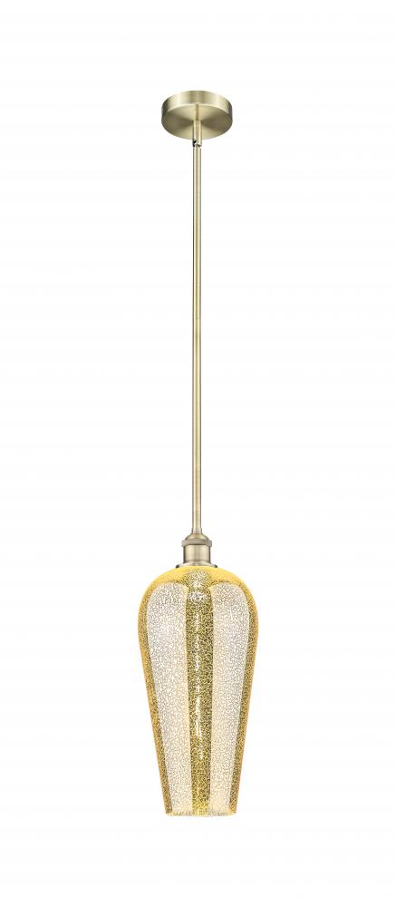 Chelsea - 1 Light - 8 inch - Antique Brass - Stem hung - Mini Pendant