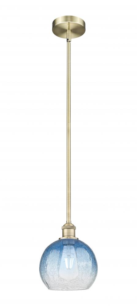 Brookhaven Globe - 1 Light - 8 inch - Antique Brass - Stem hung - Mini Pendant