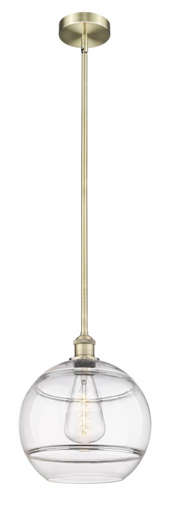 Rochester - 1 Light - 12 inch - Antique Brass - Stem hung - Mini Pendant