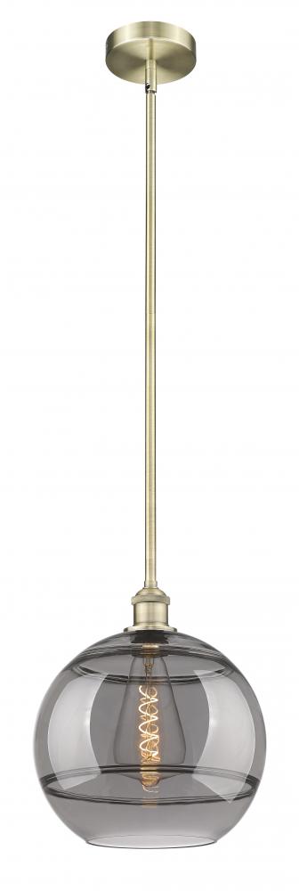 Rochester - 1 Light - 12 inch - Antique Brass - Stem hung - Mini Pendant