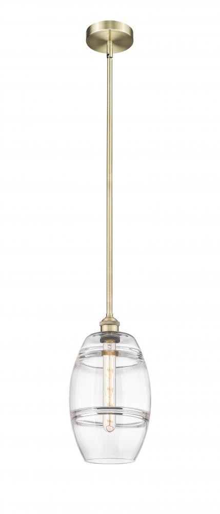 Vaz - 1 Light - 8 inch - Antique Brass - Stem hung - Mini Pendant