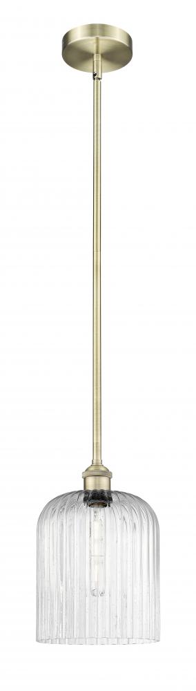 Bridal Veil - 1 Light - 5 inch - Antique Brass - Stem hung - Mini Pendant