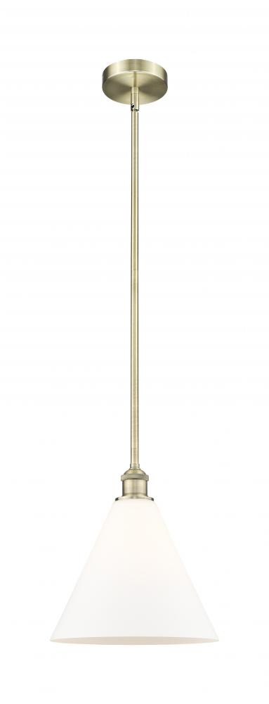 Berkshire - 1 Light - 12 inch - Antique Brass - Stem hung - Mini Pendant