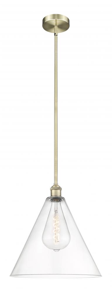 Berkshire - 1 Light - 16 inch - Antique Brass - Stem hung - Pendant