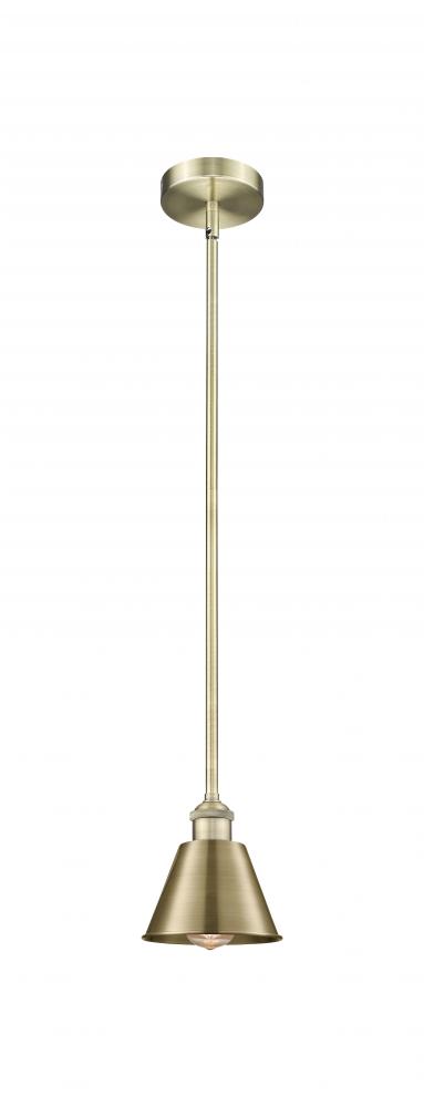 Smithfield - 1 Light - 7 inch - Antique Brass - Stem hung - Mini Pendant