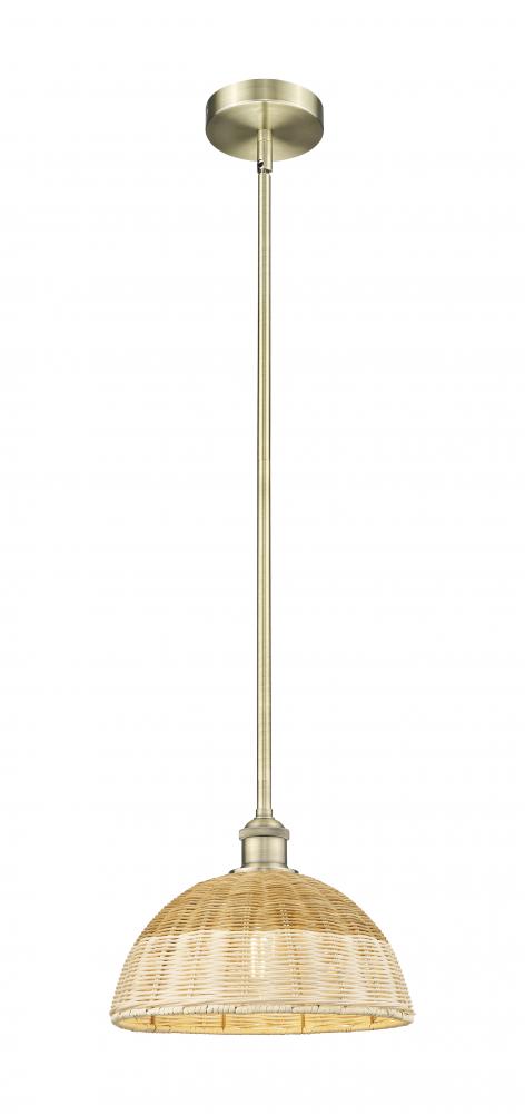 Bristol Natural II - 1 Light - 12 inch - Antique Brass - Stem hung - Mini Pendant