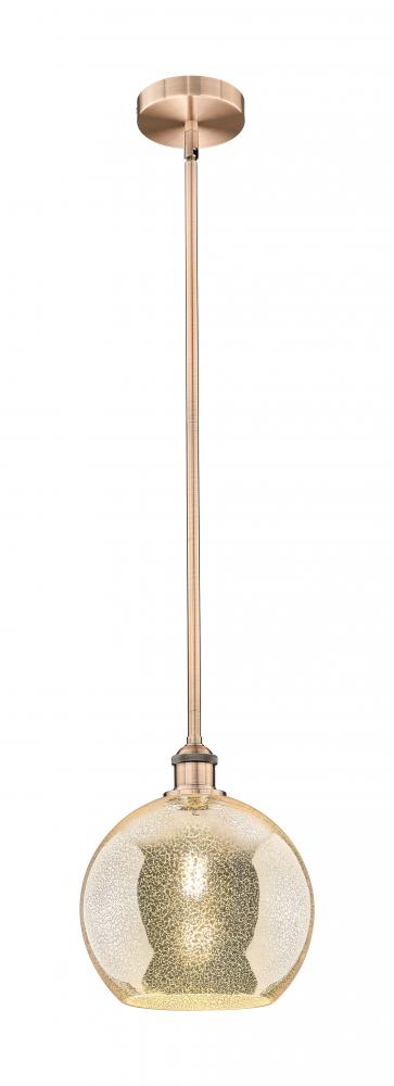Athens - 1 Light - 10 inch - Antique Copper - Stem hung - Mini Pendant