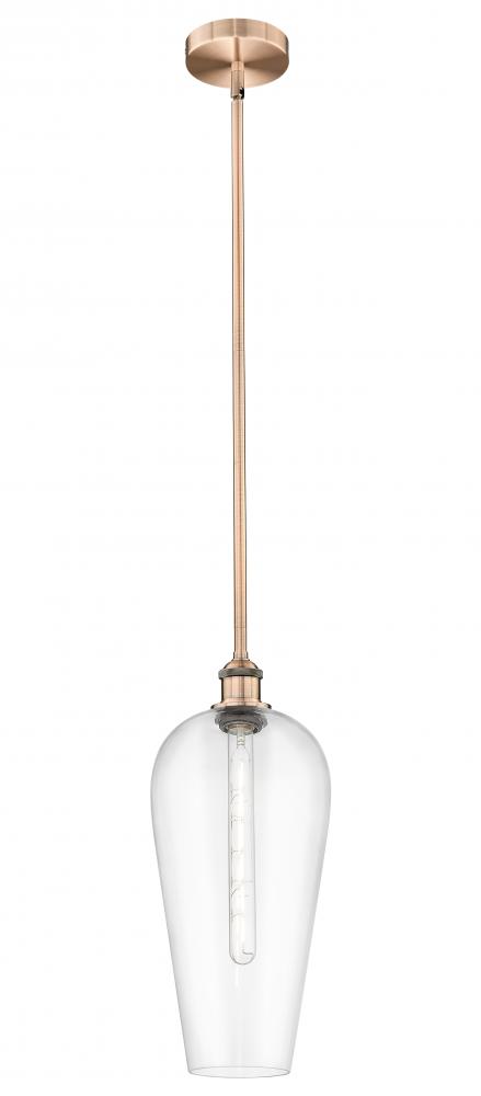 Chelsea - 1 Light - 8 inch - Antique Copper - Stem hung - Mini Pendant