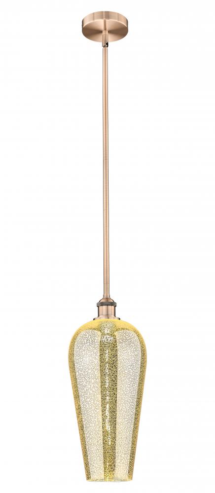 Chelsea - 1 Light - 8 inch - Antique Copper - Stem hung - Mini Pendant