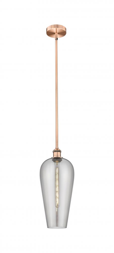 Chelsea - 1 Light - 8 inch - Antique Copper - Stem hung - Mini Pendant