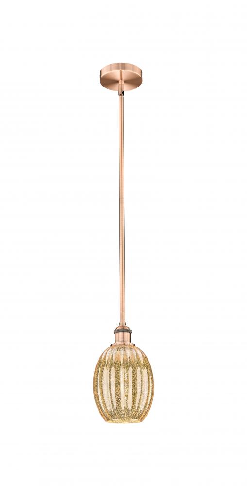 Preston Bulb - 1 Light - 6 inch - Antique Copper - Stem hung - Mini Pendant