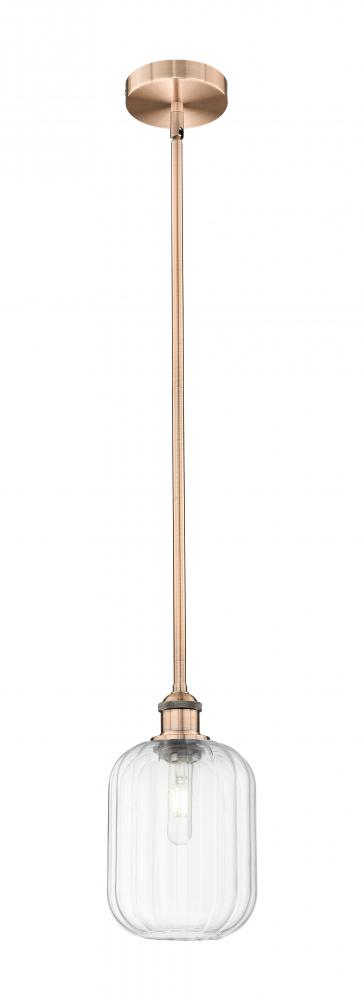 Preston Cylinder - 1 Light - 7 inch - Antique Copper - Stem hung - Mini Pendant